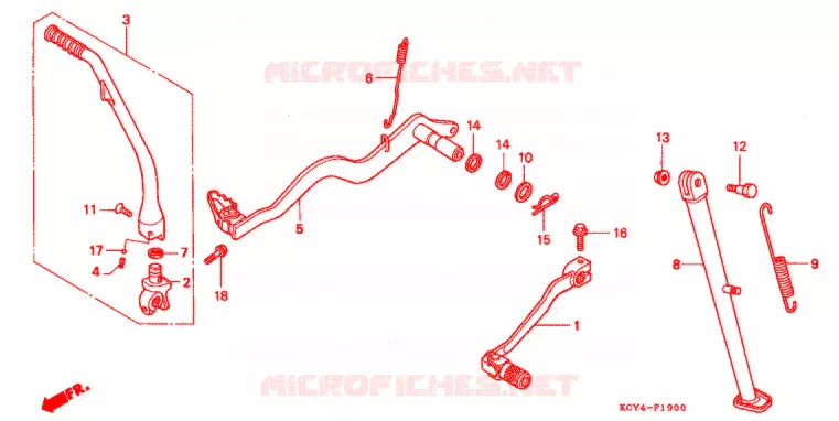 OPSTAP/PEDAAL Honda MOTO 400 XR 2001  XR400R1