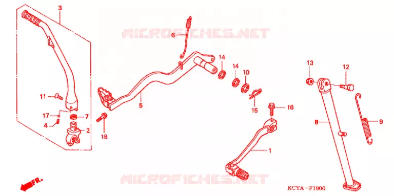 PEDAAL/STANDAARD/KICKSTARTER ARM Honda MOTO 400 XR 2004  XR400R4