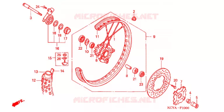 VOOR WIEL Honda MOTO 400 XR 2004  XR400R4