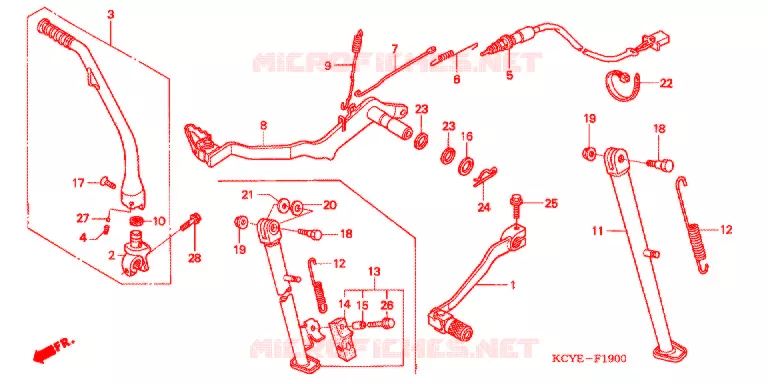 PEDAAL/STANDAARD/KICKSTARTER ARM Honda MOTO 400 XR 2005  XR400R4