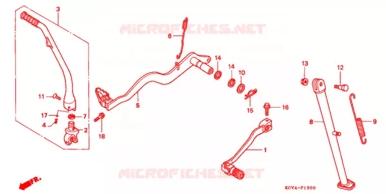 OPSTAP/PEDAAL Honda MOTO 400 XR 2000  XR400RY