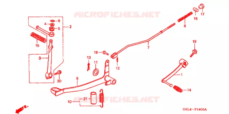 REMPEDAAL/ KICKSTARTER ARM Honda MOTO 50 XR 2000  XR50RY