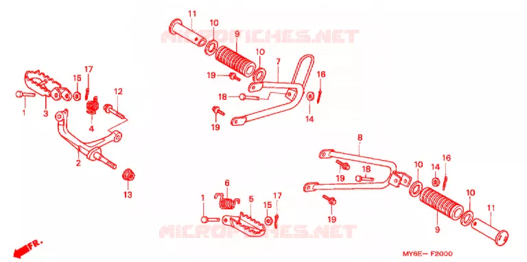 OPSTAP/PEDAAL Honda MOTO 650 XR 2002  XR650L2