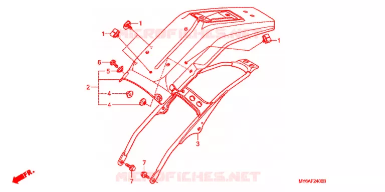 ACHTER STROOMLIJNKAP Honda MOTO 650 XR 2005  XR650L5