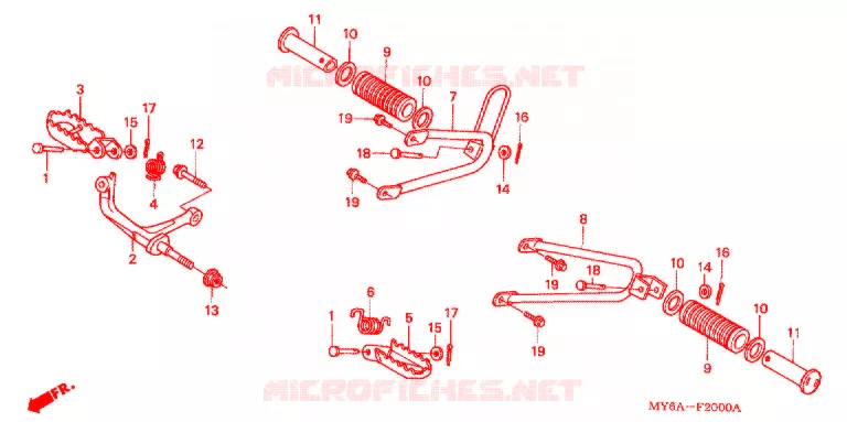 OPSTAP/PEDAAL Honda MOTO 650 XR 2006  XR650L6