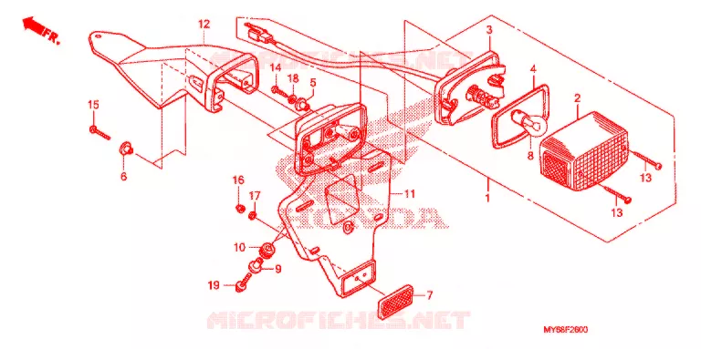 ACHTERLICHT(2) Honda MOTO 650 XR 2009  XR650L9