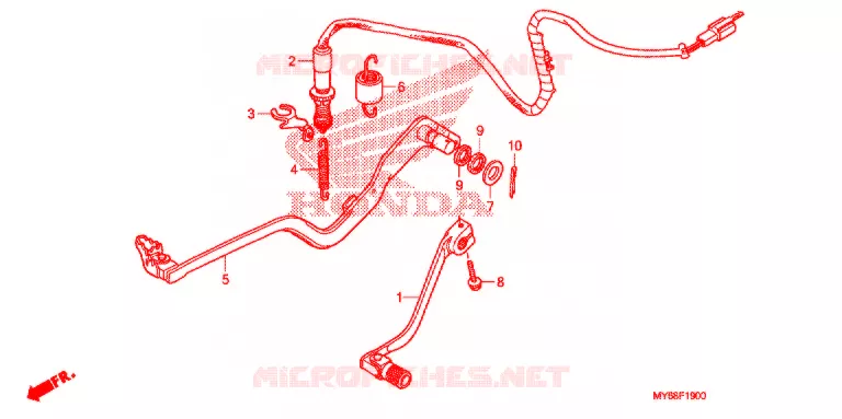 OPSTAP/PEDAAL Honda MOTO 650 XR 2010  XR650L9