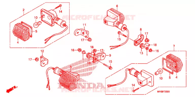 KNIPPERLICHT(2) Honda MOTO 650 XR 2011  XR650L9