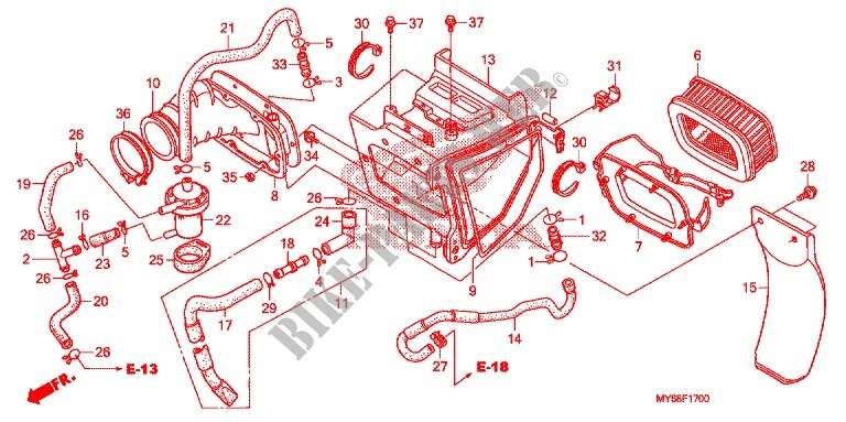 VOOR AFDEKKING/LUCHTFILTER voor Honda XR 650 L 2011