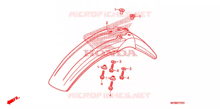 VOORSPATBORD Honda MOTO 650 XR 2010  XR650L9
