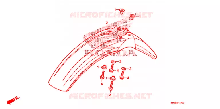 VOORSPATBORD Honda MOTO 650 XR 2012  XR650LC