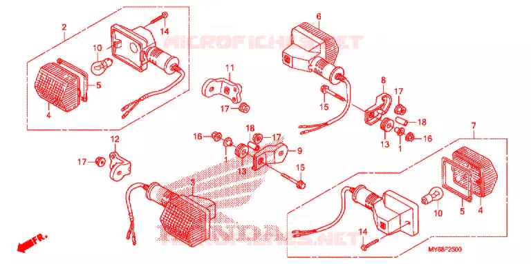 KNIPPERLICHT(2) Honda MOTO 650 XR 2016  XR650LG