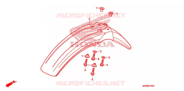VOORSPATBORD Honda MOTO 650 XR 2016  XR650LG