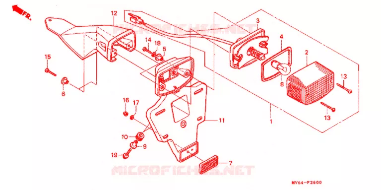 ACHTERLICHT(2) Honda MOTO 650 XR 1993  XR650LP