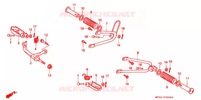 OPSTAP/PEDAAL Honda MOTO 650 XR 1994  XR650LR