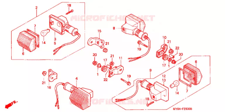 KNIPPERLICHT(2) Honda MOTO 650 XR 1995  XR650LS