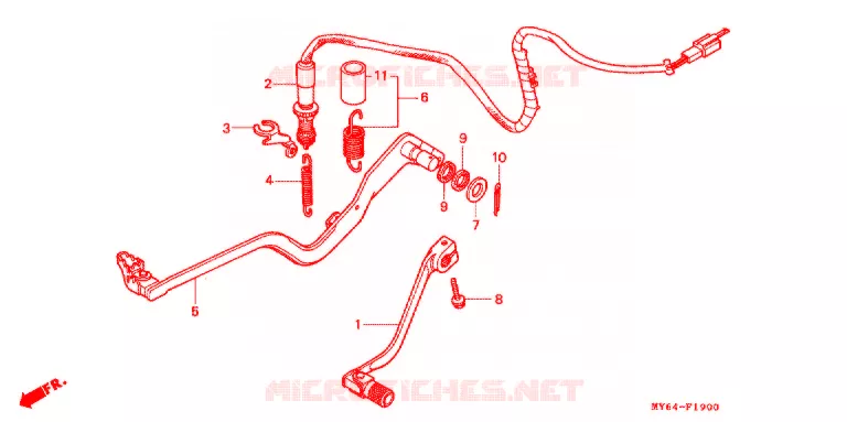 OPSTAP/PEDAAL Honda MOTO 650 XR 1998  XR650LW