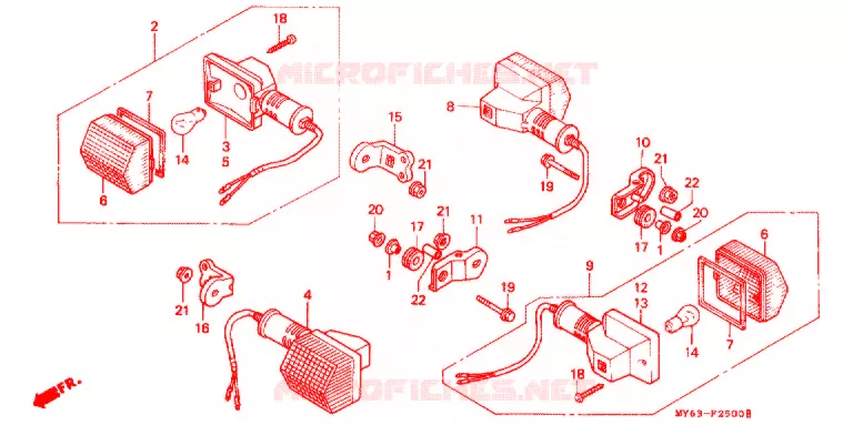 KNIPPERLICHT(2) Honda MOTO 650 XR 1998  XR650LW