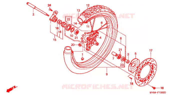 VOOR WIEL Honda MOTO 650 XR 2000  XR650LY