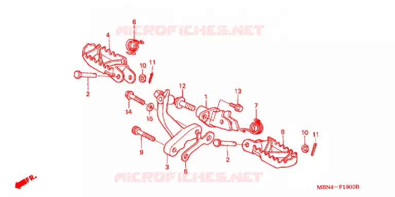 OPSTAP/PEDAAL Honda MOTO 650 XR 2006  XR650R6