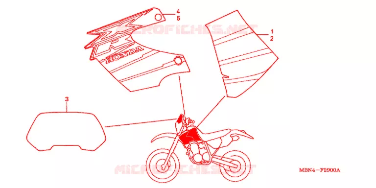 STICKERS ('00) Honda MOTO 650 XR 2000  XR650RY