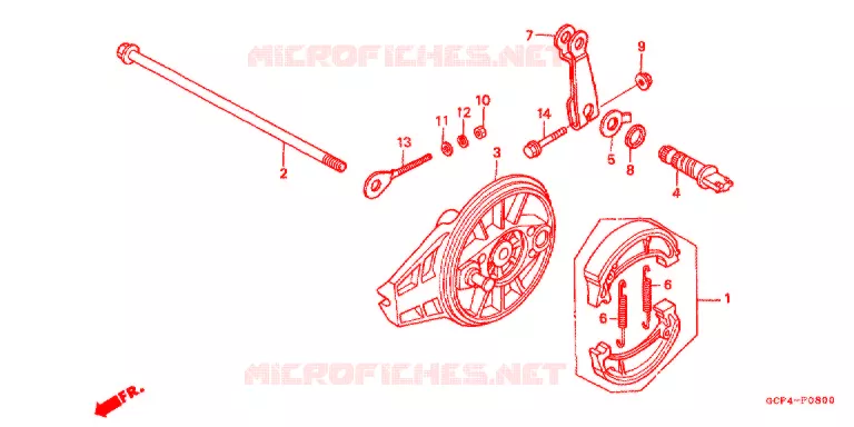 ACHTER REM PANEEL Honda MOTO 70 XR 2000  XR70RY