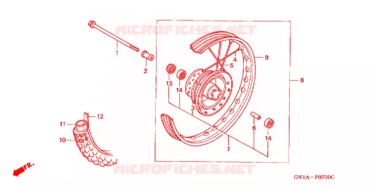 VOOR WIEL Honda MOTO 80 XR 1995  XR80RS