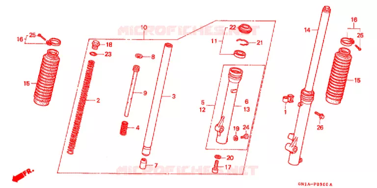 VOOR VORK Honda MOTO 80 XR 2000  XR80RY