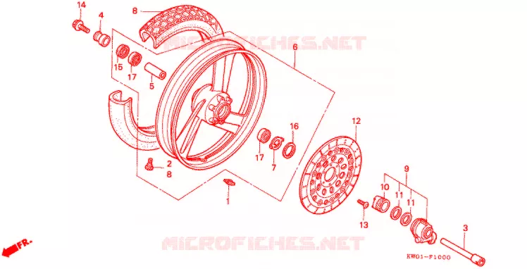 VOOR WIEL Honda MOTO 650 BROS 1991  NT650L_II