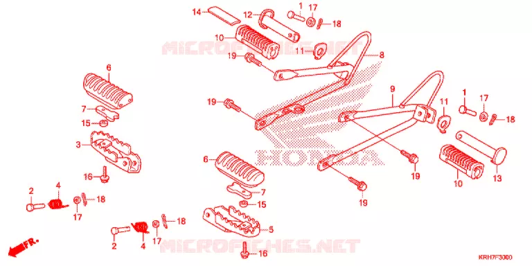 OPSTAP/PEDAAL Honda MOTO 125 XR 2019  XR125LEKJ
