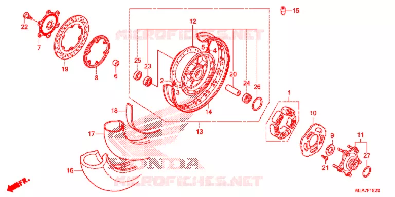 ACHTER WIEL Honda MOTO 750 SHADOW 2020  VT750CSJ