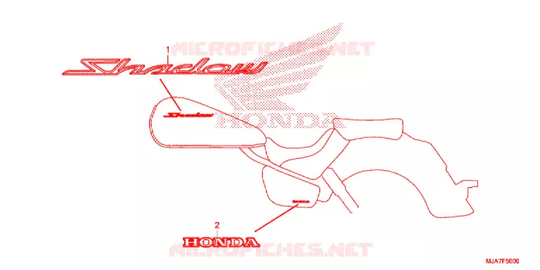 EMBLEEM/STREEP Honda MOTO 750 SHADOW 2020  VT750CSJ