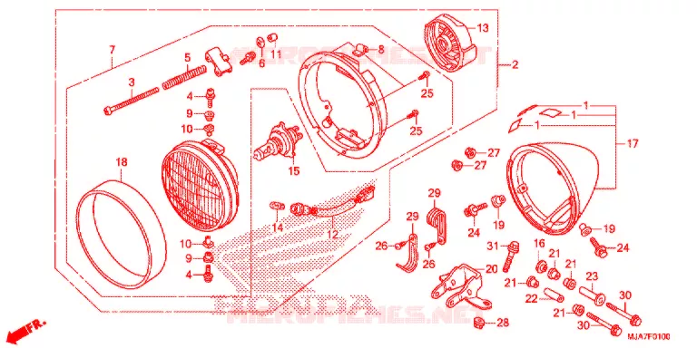 KOPLAMP Honda MOTO 750 SHADOW 2019  VT750CSJ