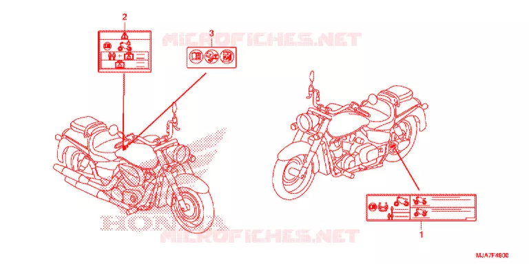 WAARSCHUWINGSLABEL(1) Honda MOTO 750 SHADOW 2020  VT750CSJ