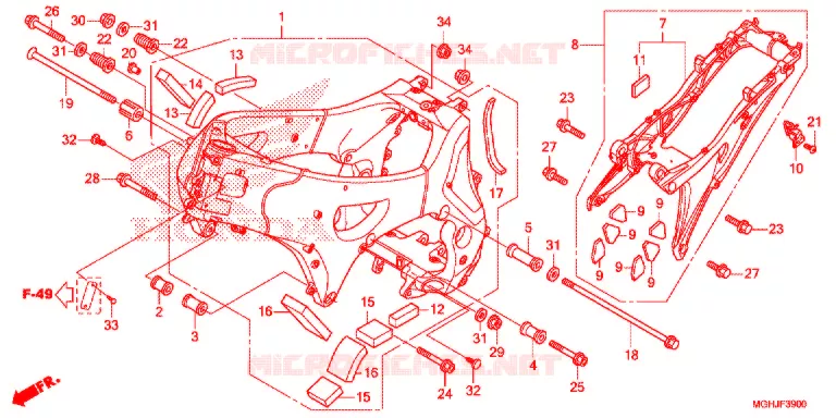 FRAME CHASSIS Honda MOTO 1200 CROSSTOURER 2018  VFR1200XAJ
