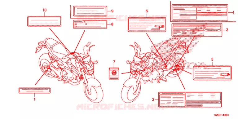 WAARSCHUWINGSLABEL (CA,KO,LO) Honda MOTO 125 MSX 2018  MSX125H_TH