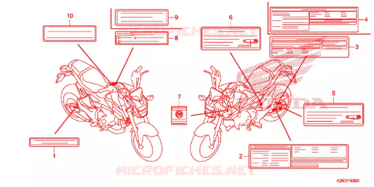 WAARSCHUWINGSLABEL (CA,KO,LO) Honda MOTO 125 MSX 2017  MSX125H