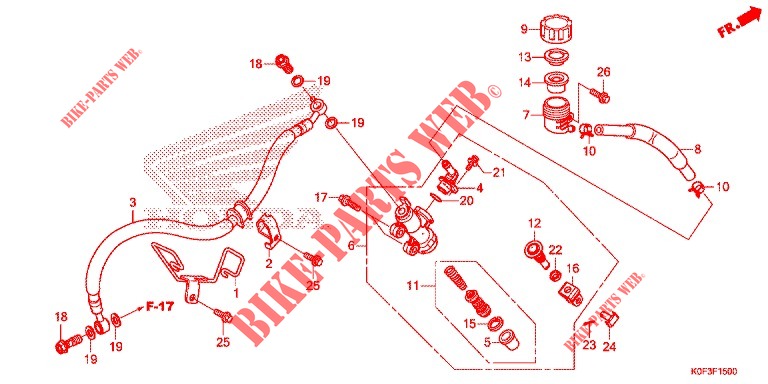 ACHTER REM HOOFD CILINDER voor Honda Z 125 MONKEY 2019