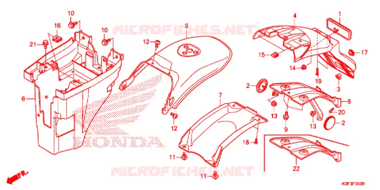 ACHTER STROOMLIJNKAP Honda MOTO 125 MONKEY 2020  Z125MK