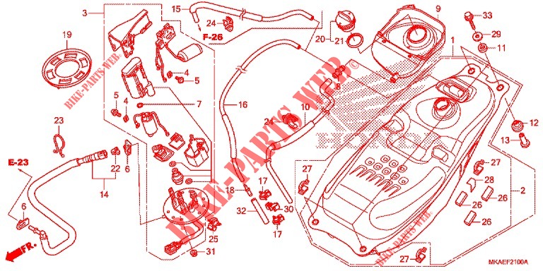 BRANDSTOF TANK/BRANDSTOF POMP voor Honda NC 750 INTEGRA 35KW 2018