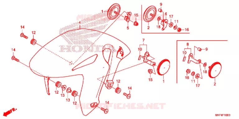 VOORSPATBORD Honda MOTO 1000 CBR 2017  CBR1000S1H