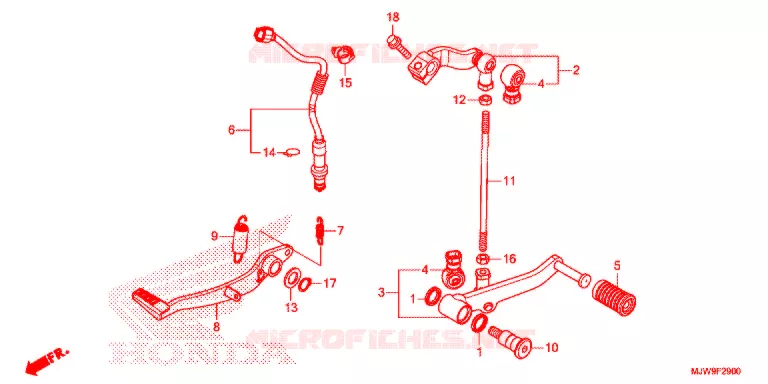 OPSTAP/PEDAAL Honda MOTO 500 CB 2017  CB500FH_A