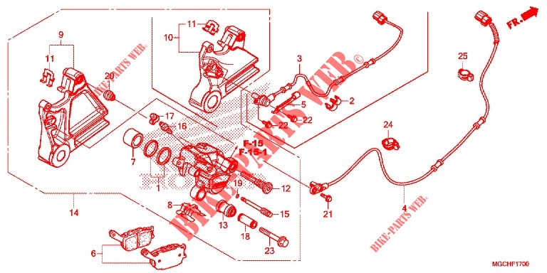 REMKLAUW ACHTER (CB1100CA/CAD/TA/TAD) voor Honda CB 1100 T ABS 2017