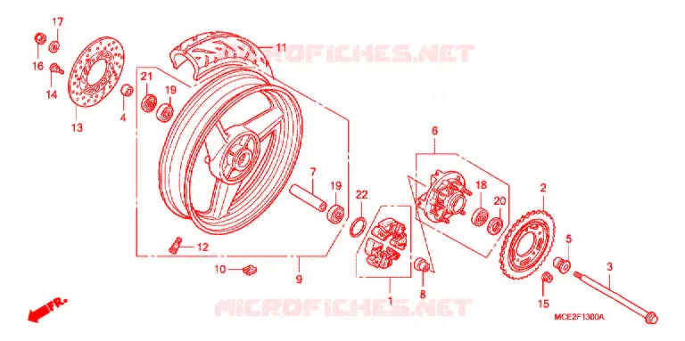 ACHTER WIEL Honda MOTO 400 CB 2003  CB400LY