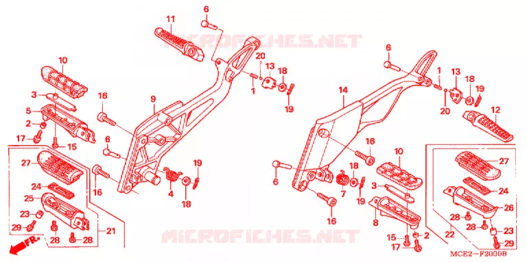 OPSTAP/PEDAAL Honda MOTO 400 CB 2003  CB400LY