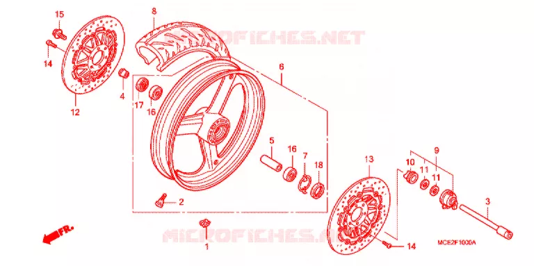 VOOR WIEL Honda MOTO 400 CB 2002  CB400LY