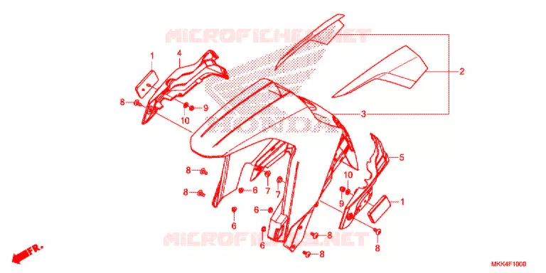 VOORSPATBORD Honda MOTO 1000 AFRICA-TWIN 2018  CRF1000AJ