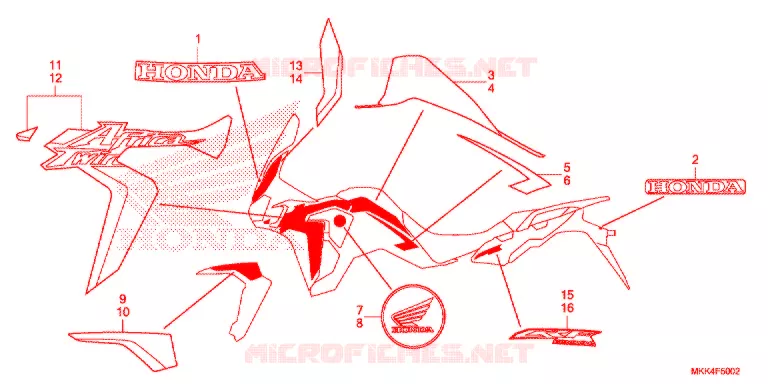 EMBLEEM/STREEP (3) Honda MOTO 1000 AFRICA-TWIN 2018  CRF1000DJ