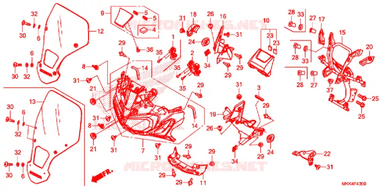BEENSCHERM Honda MOTO 1000 AFRICA-TWIN 2018  CRF1000DJ