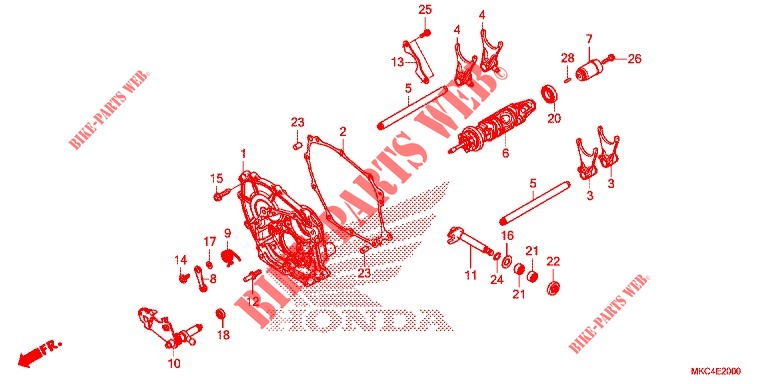 SCHAKELING TROMMEL/OVERSCHAKELVORK voor Honda GL 1800 GOLD WING 2018